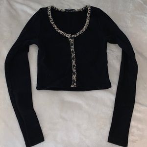 Brandy Melville cheetah print trim long sleeve